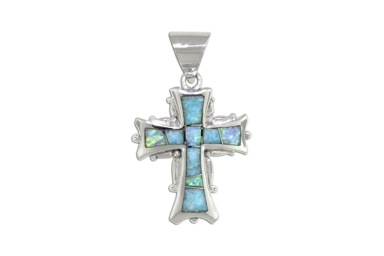 David Rosales Amazing Light Ornate Cross - Native American Jewelry