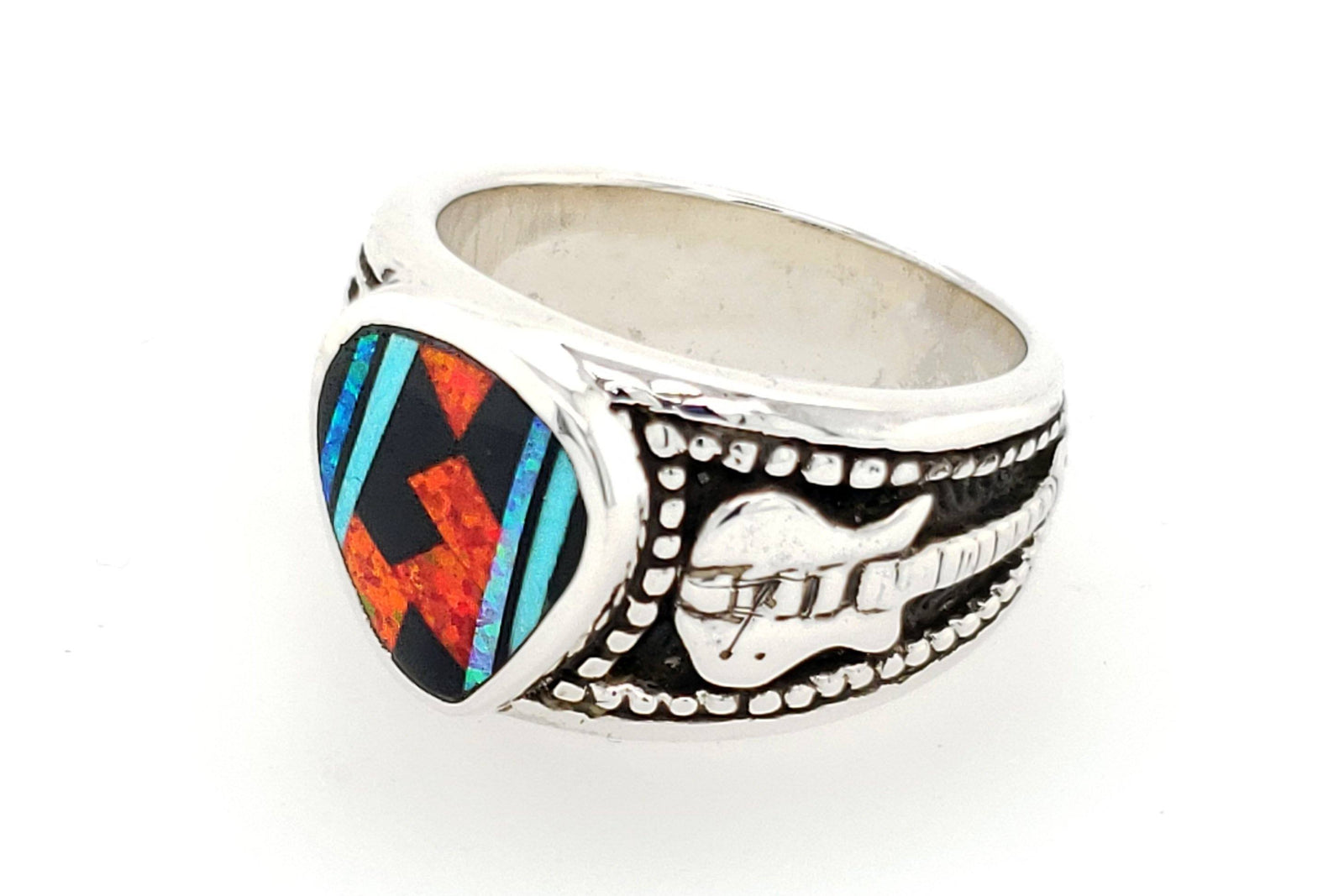 David Rosales Red Moon Guitar Pick Ring - Side