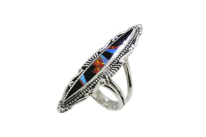 David Rosales Contemporary Red Moon Ring - Native American Jewelry