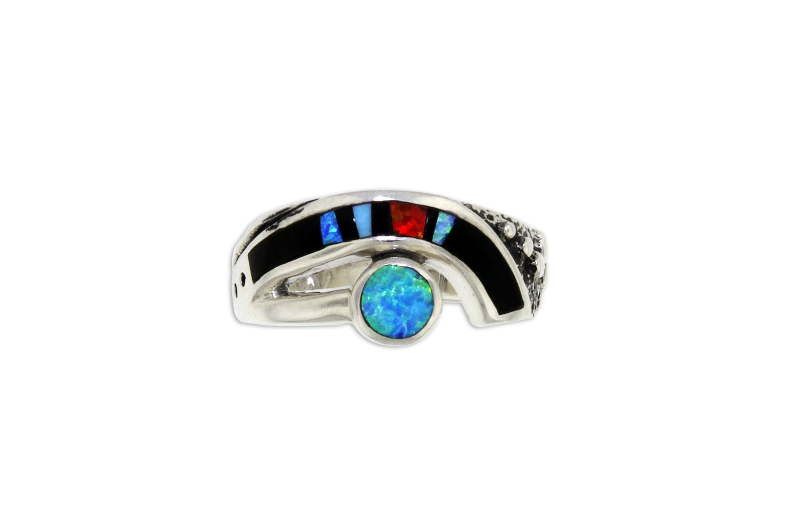 David Rosales Unique Red Moon Ring - Native American Jewelry