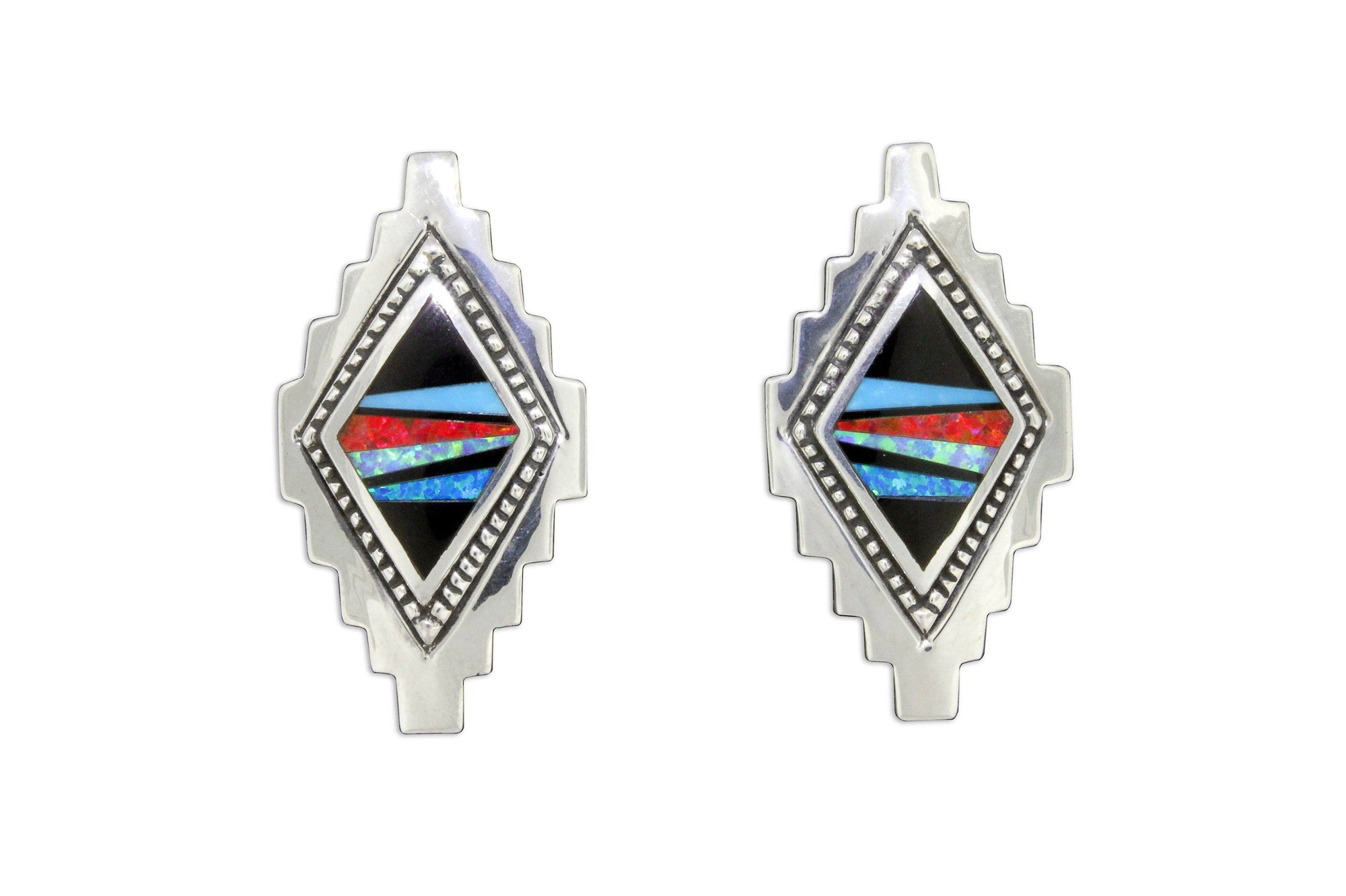 David Rosales Red Moon Space Earrings - Native American Jewelry