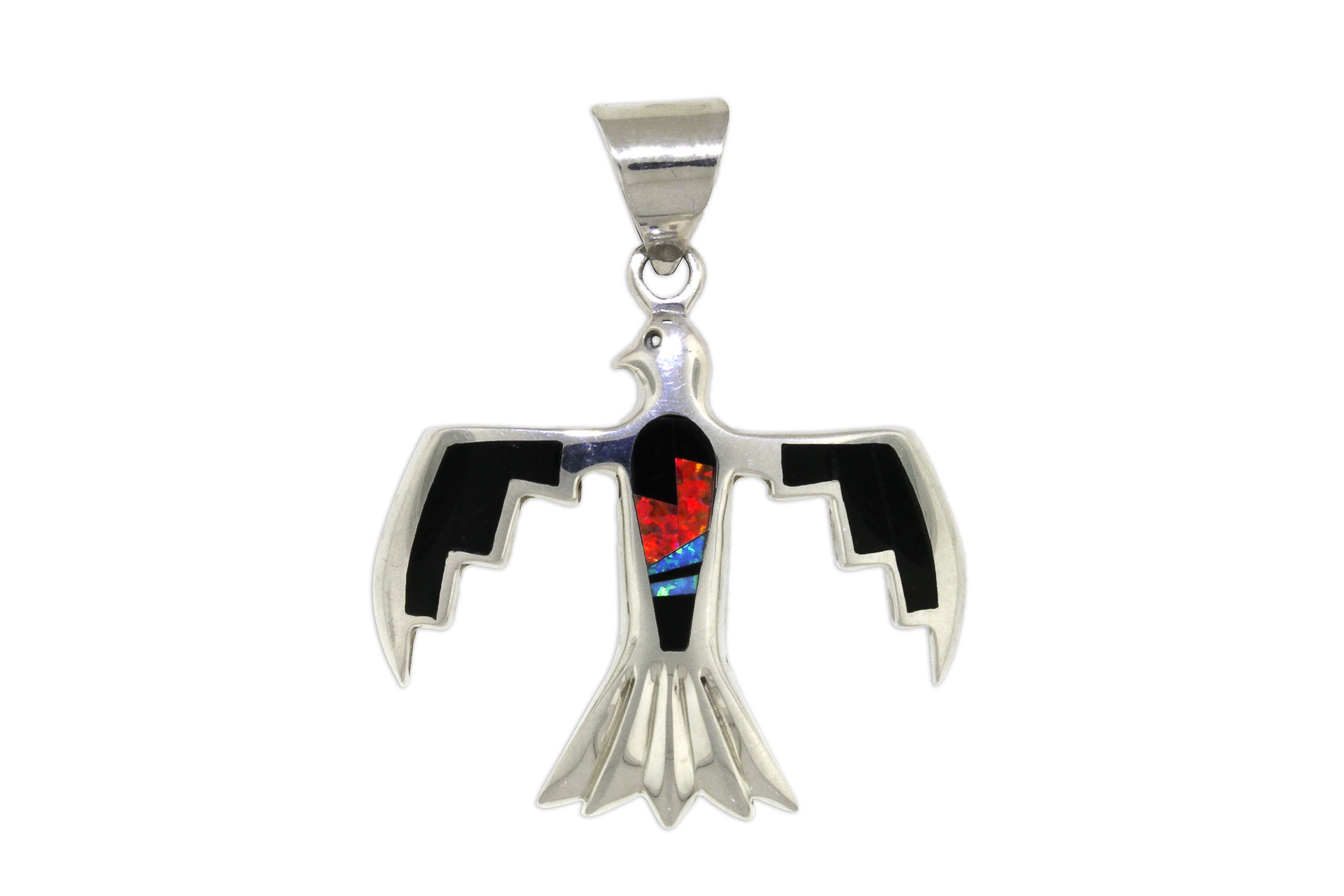 David Rosales Red Moon Thunderbird Pendant Native American Jewelry Stagecoach Jewelry