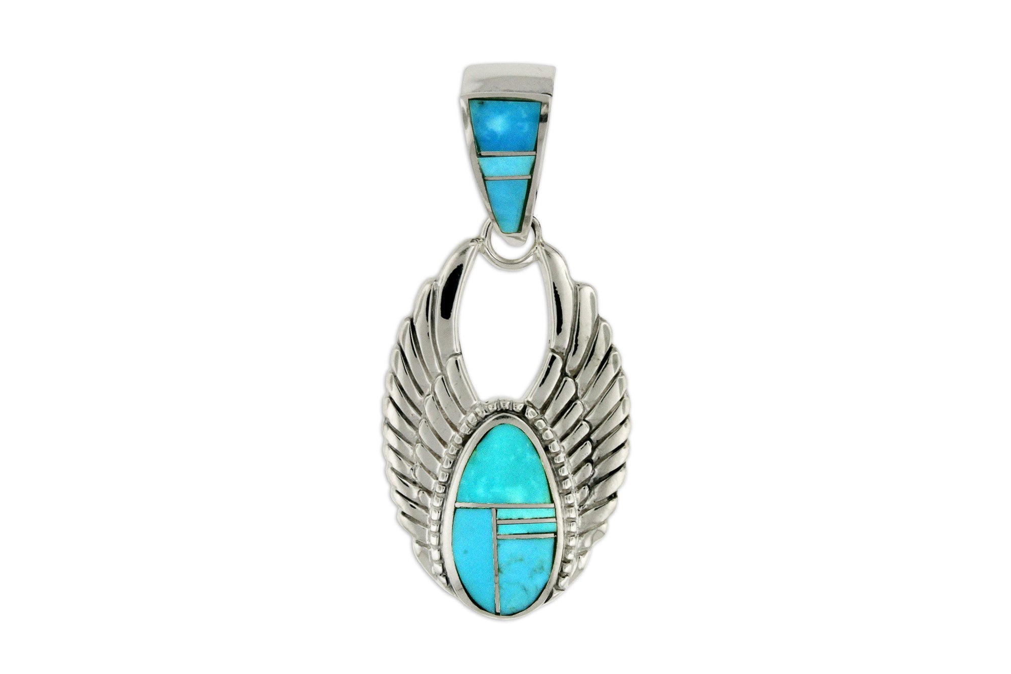 David Rosales Turquoise Angel Wing Pendant