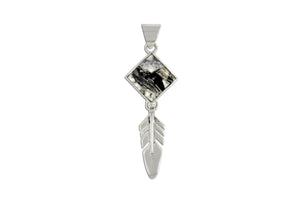 Native American Jewelry - David Rosales White Buffalo Feather Pendant