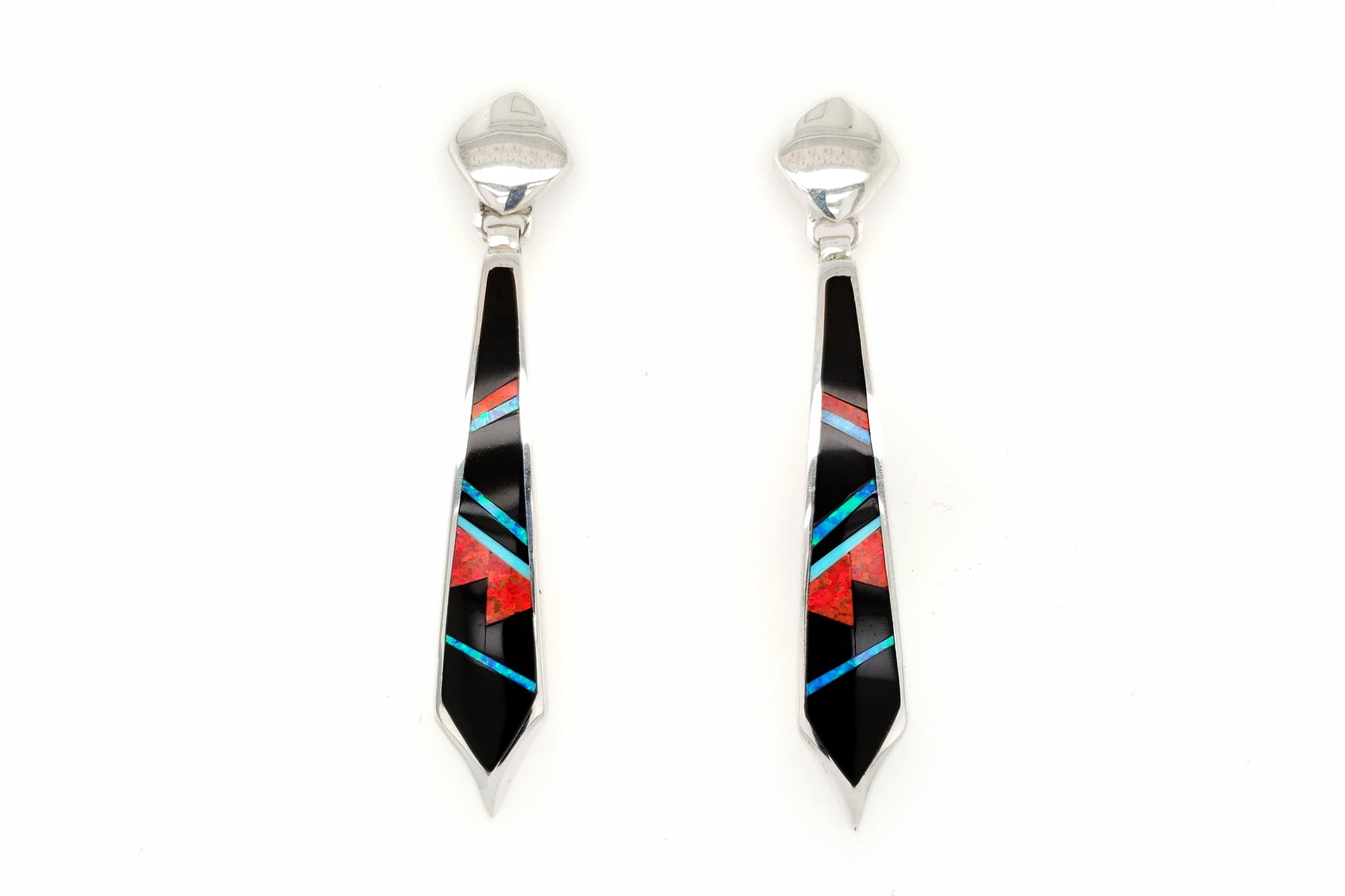 Elegant David Rosales Red Moon Earrings - Native American Jewelry