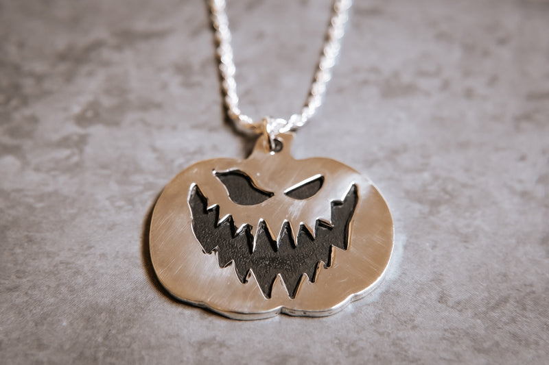 Sinister Jack-O'-Lantern Pendant - Stagecoach Storybook Jewelry
