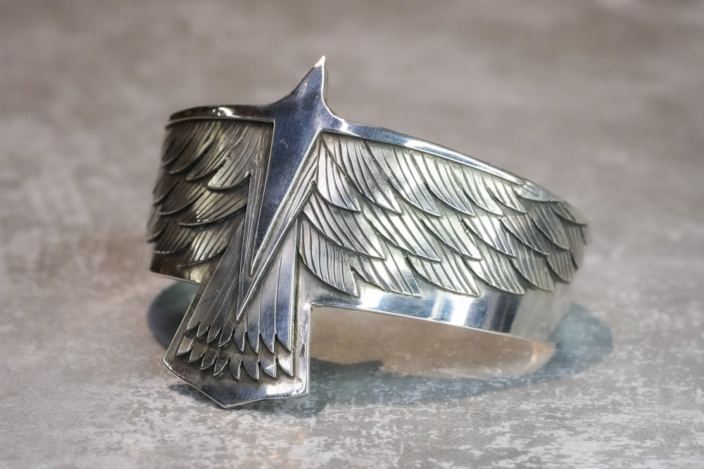 Handmade Multi-Layer Silver Eagle Bracelet - Stagecoach Jewelry