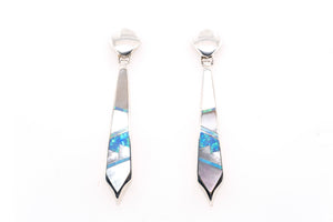 Mystic Pearl Dangly Point Earrings by David Rosales