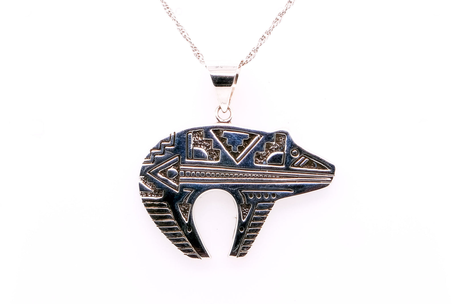 Sonoran Gold Turquoise Bear Pendant by David Rosales - Front