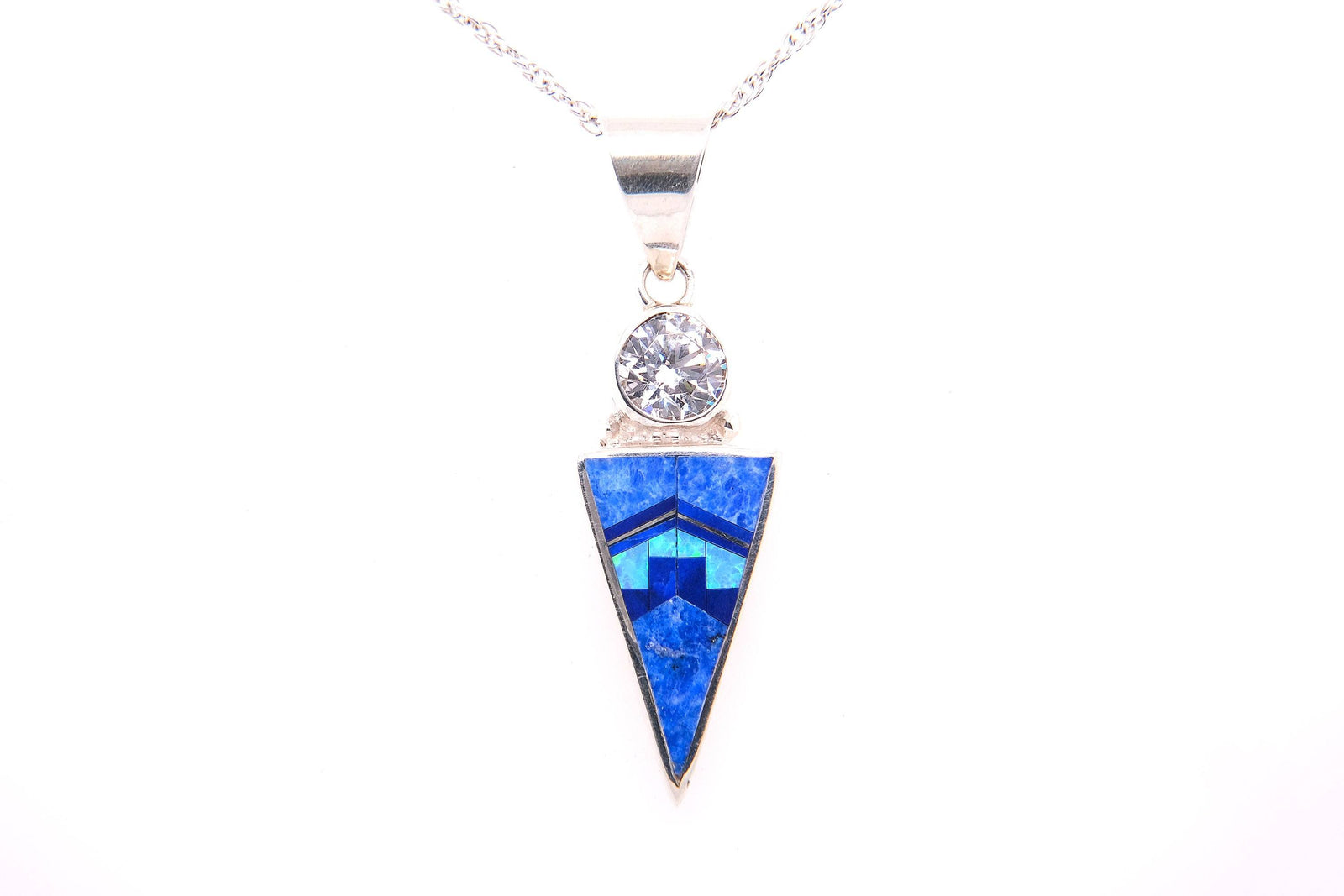 David Rosales Blue Sky CZ Pendant - Native American Jewelry