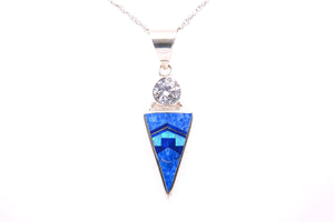 David Rosales Blue Sky CZ Pendant - Native American Jewelry