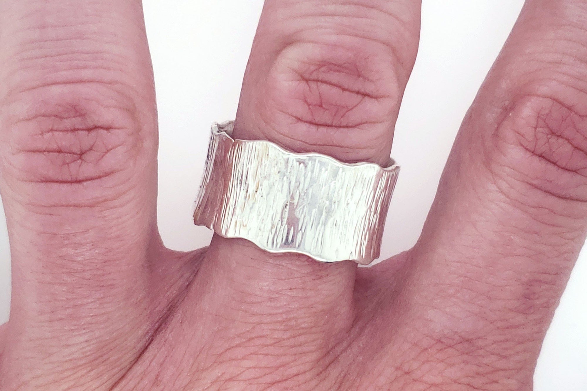 Textured Sterling Silver Ring by Gary Glandon