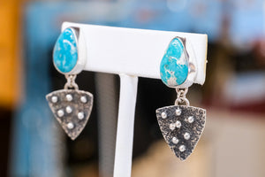 White Water Turquoise Earrings by Skylar Glandon
