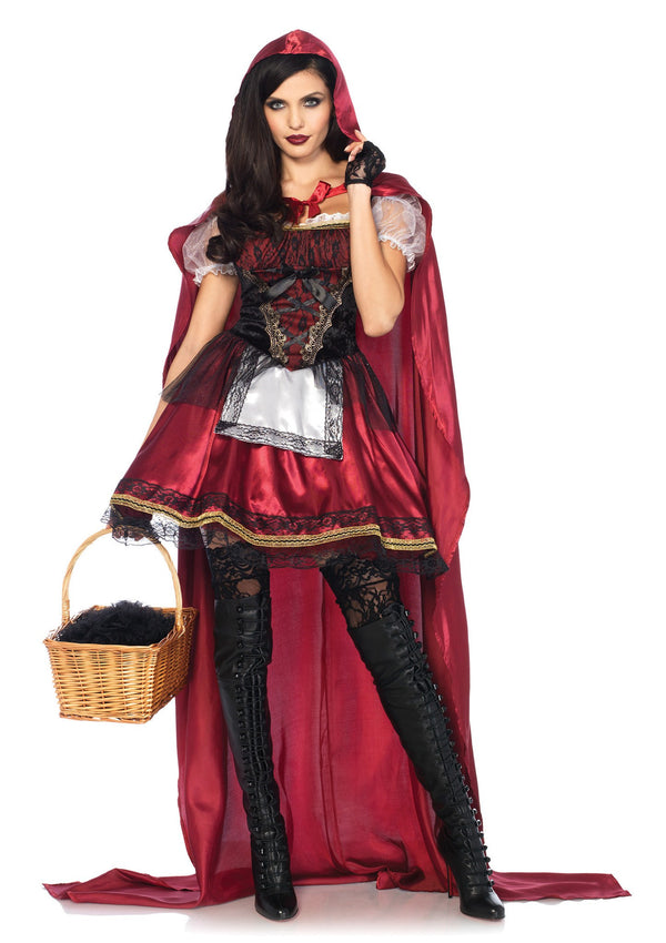 red riding hood dress ideas Red Riding Hood Costume, Plaid Dress, Apron, Bonnet