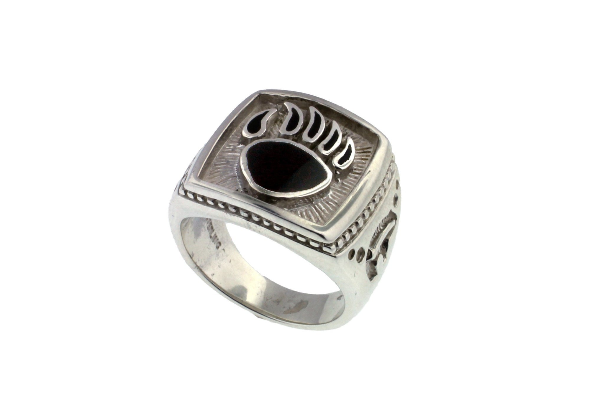 Bear Paw Silver Men's Ring by David Rosales - Native American Jewelry