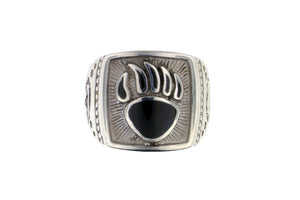 Bear Paw Silver Men's Ring by David Rosales - Native American Jewelry