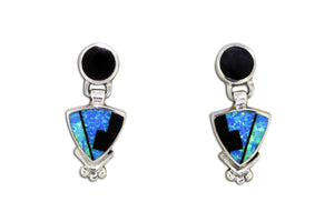 Native American Jewelry - Black Beauty Earrings by David Rosales