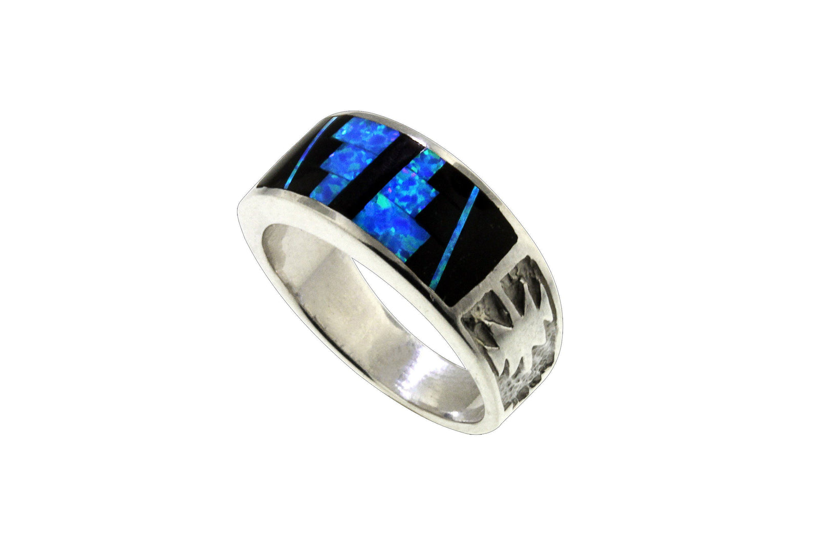 Native American Jewelry - David Rosales Black Beauty Band Ring