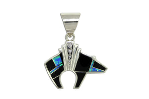 Native American Jewelry - David Rosales Black Beauty Bear Pendant