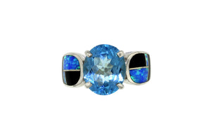 Native American Jewelry - David Rosales Blue Topaz Ring