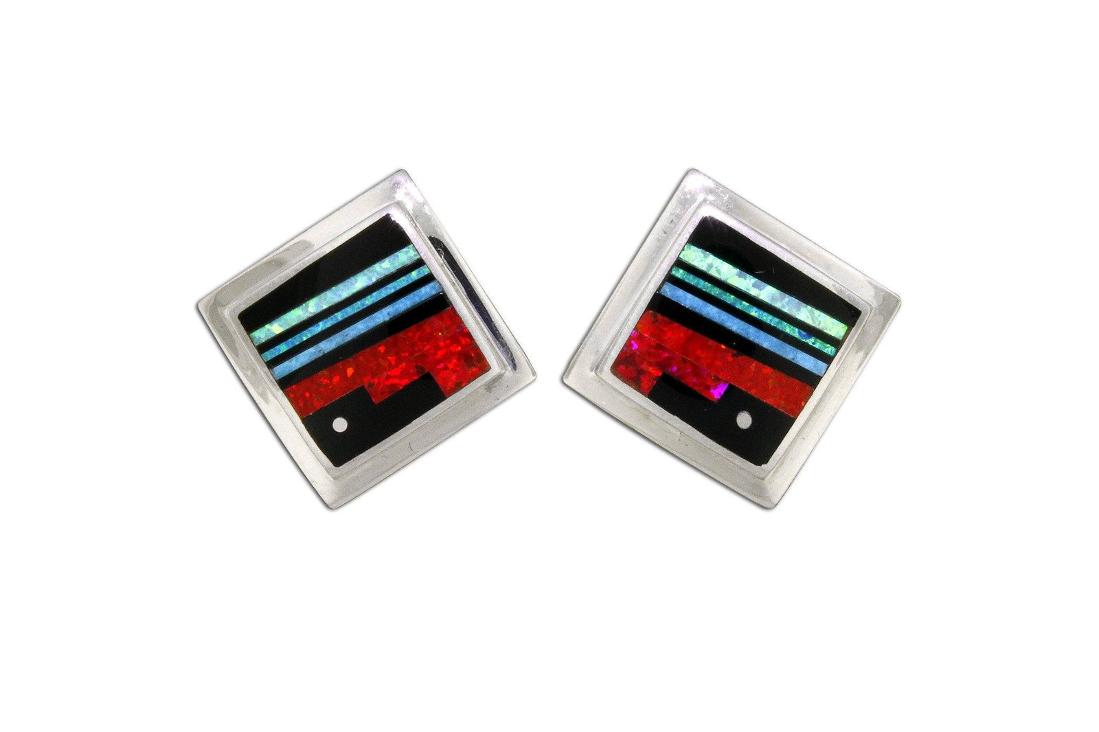 Native American Jewelry - David Rosales Red Moon Earrings