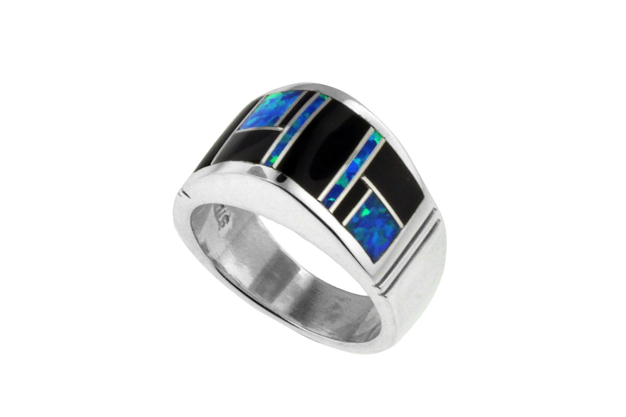 Native American Jewelry - David Rosales Domed Black Beauty Ring