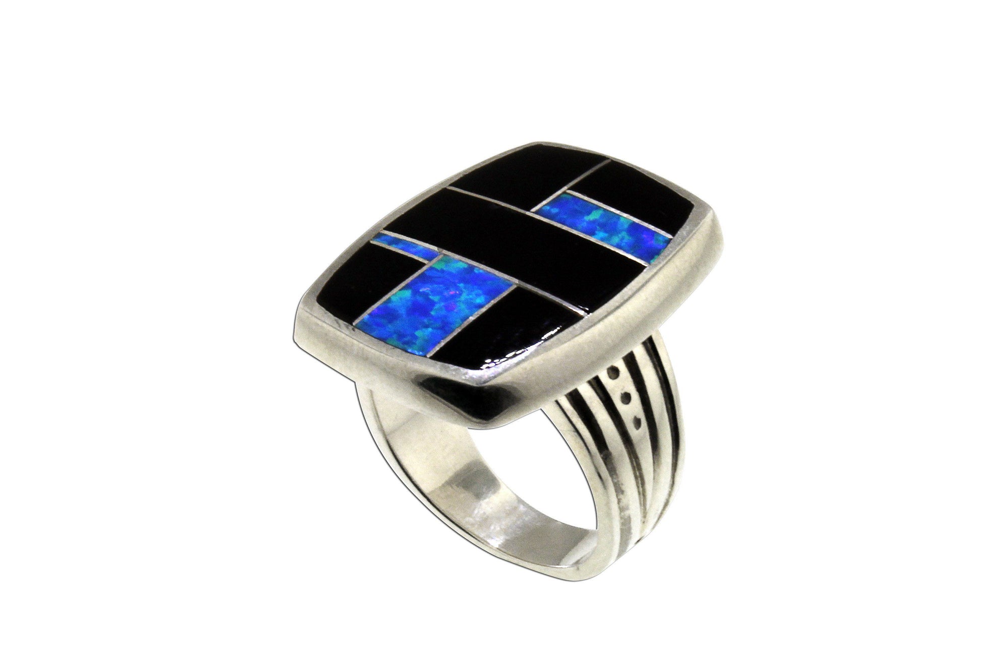 Native American Jewelry - David Rosales Inlaid Black Beauty Ring