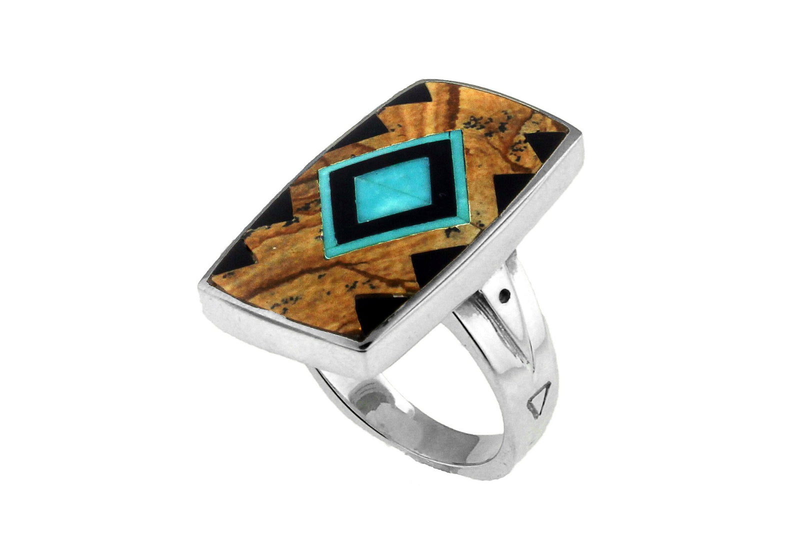 Native American Jewelry - David Rosales Inlaid Native American Ring