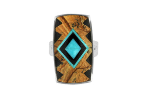 Native American Jewelry - David Rosales Inlaid Native American Ring