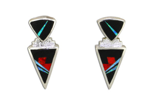 Native American Jewelry - David Rosales Red Moon Earrings