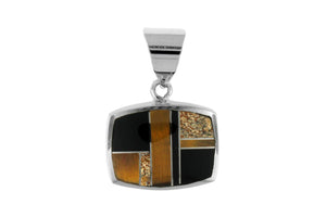 Native American Jewelry - David Rosales Tiger Eye Inlaid Pendant