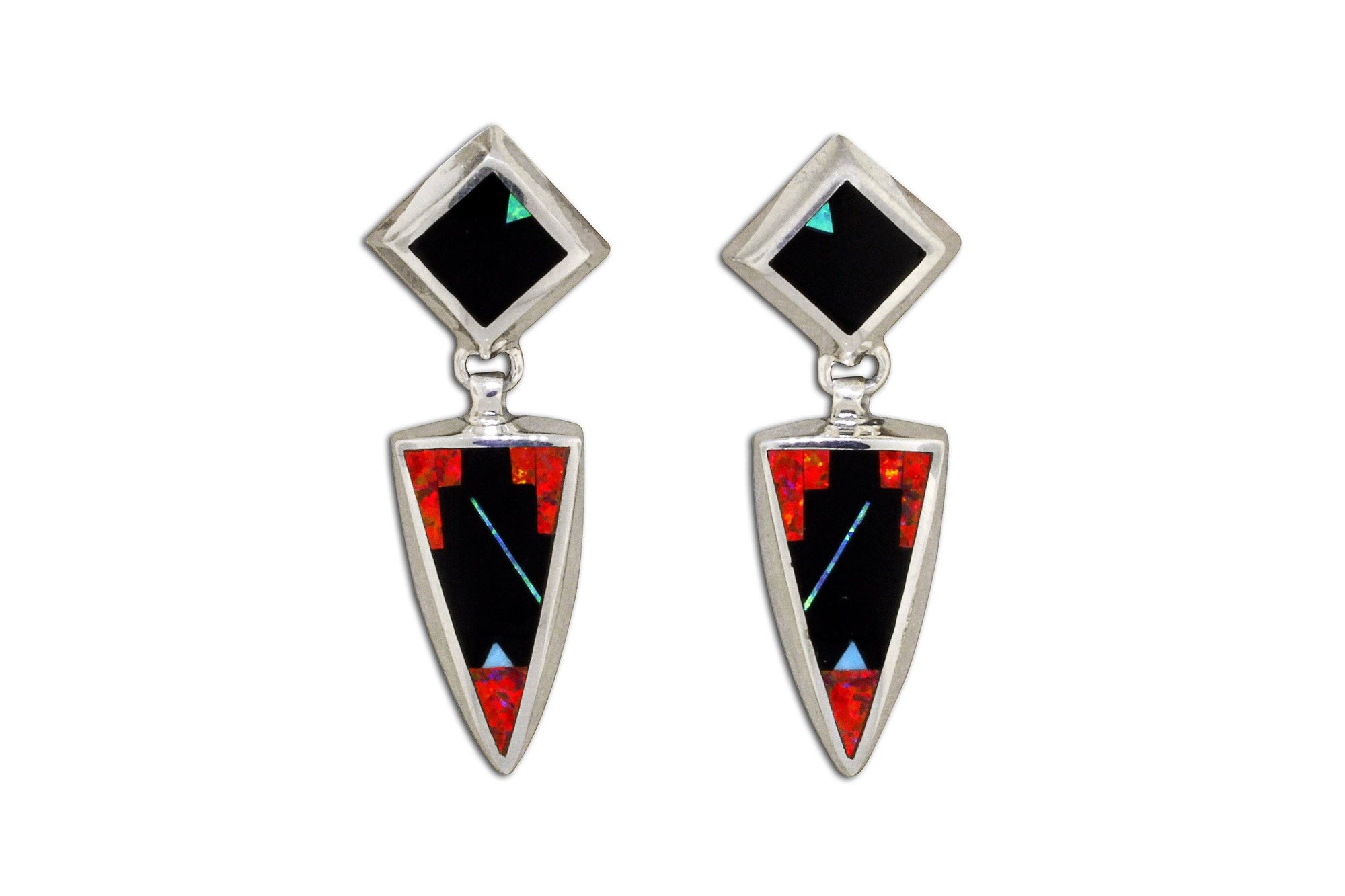David Rosales Red Moon Earrings - Native American Jewelry