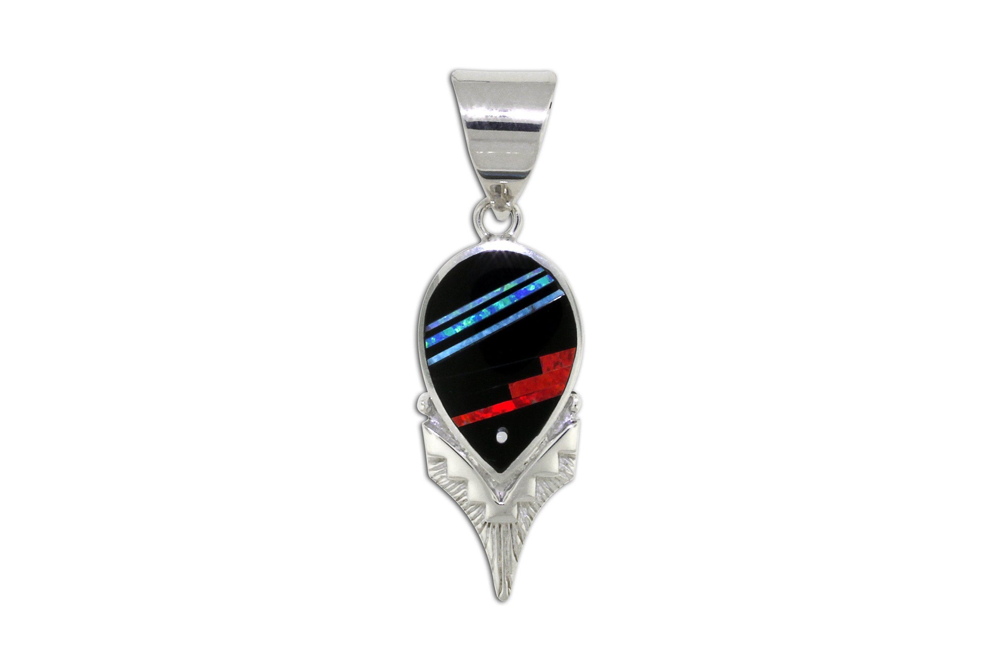 Native American Jewelry - David Rosales Red Moon Arrow Pendant