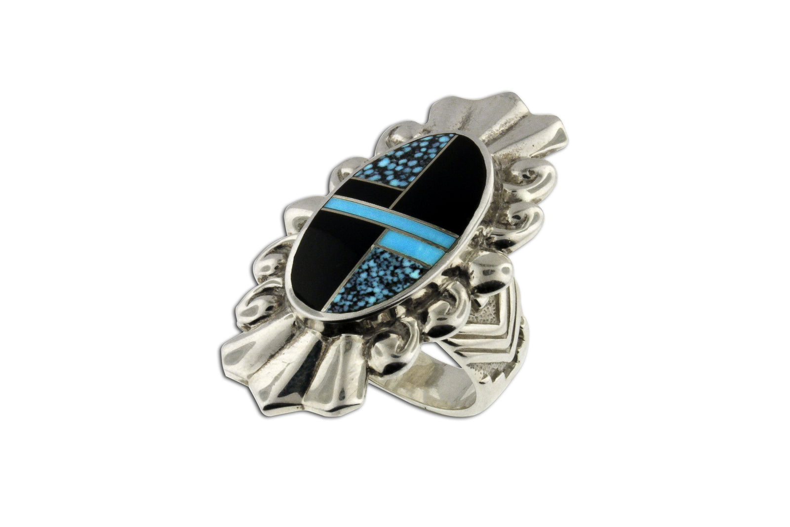 David Rosales Shadow Peak Ring - Native American Turquoise Jewelry
