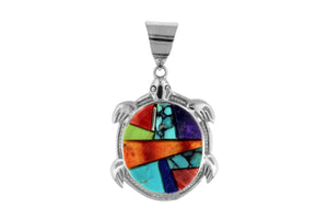 David Rosales Inlaid Turtle Pendant - Native American Jewelry