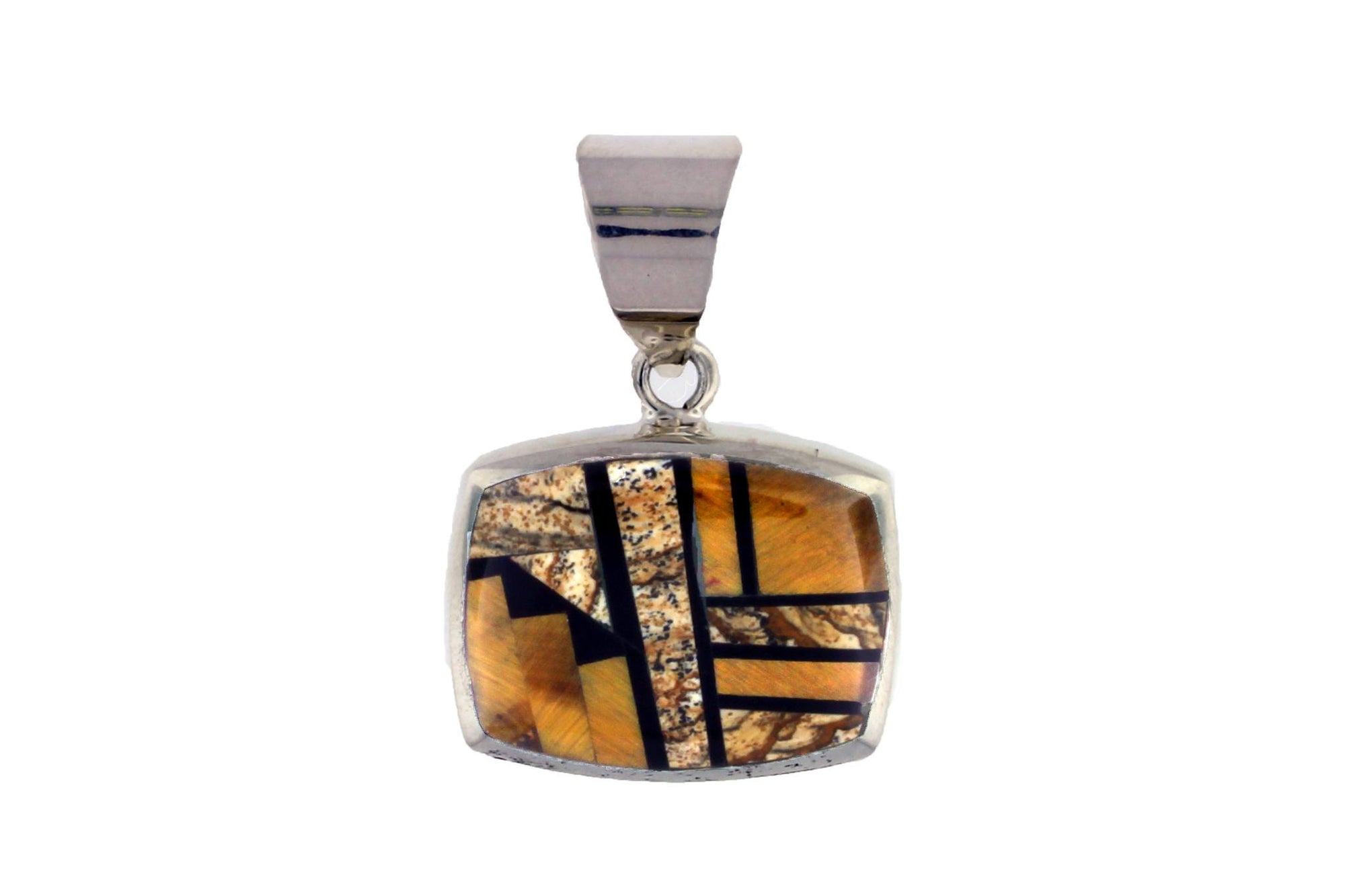 Native Earth Inlaid Pendant by David Rosales - Native American Jewelry