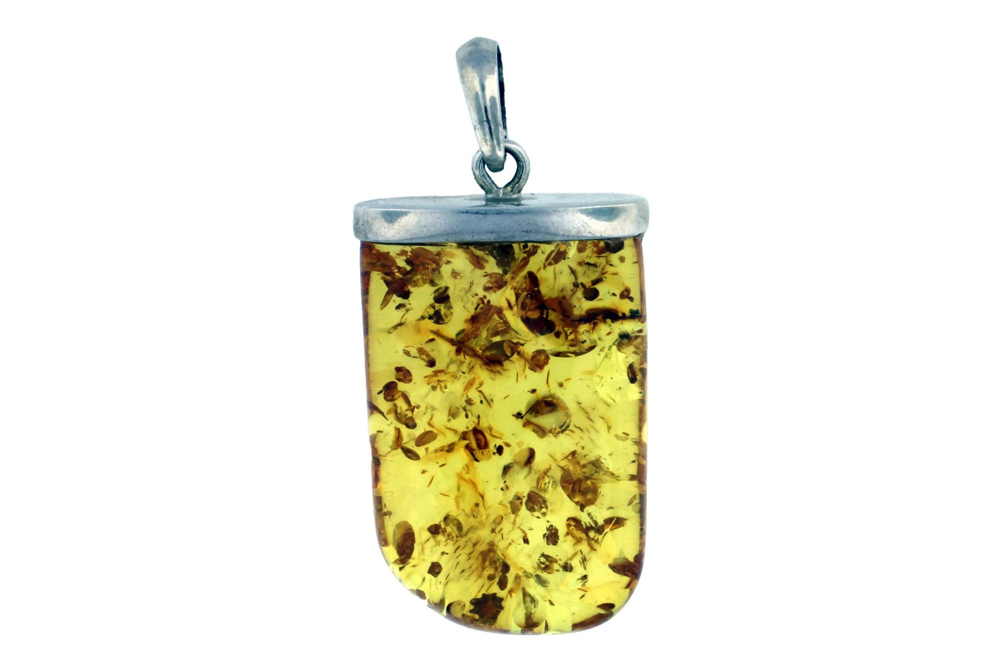 Pretty Amber Pendant With Sterling Silver Bail