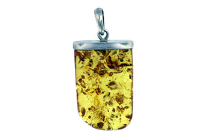 Pretty Amber Pendant With Sterling Silver Bail