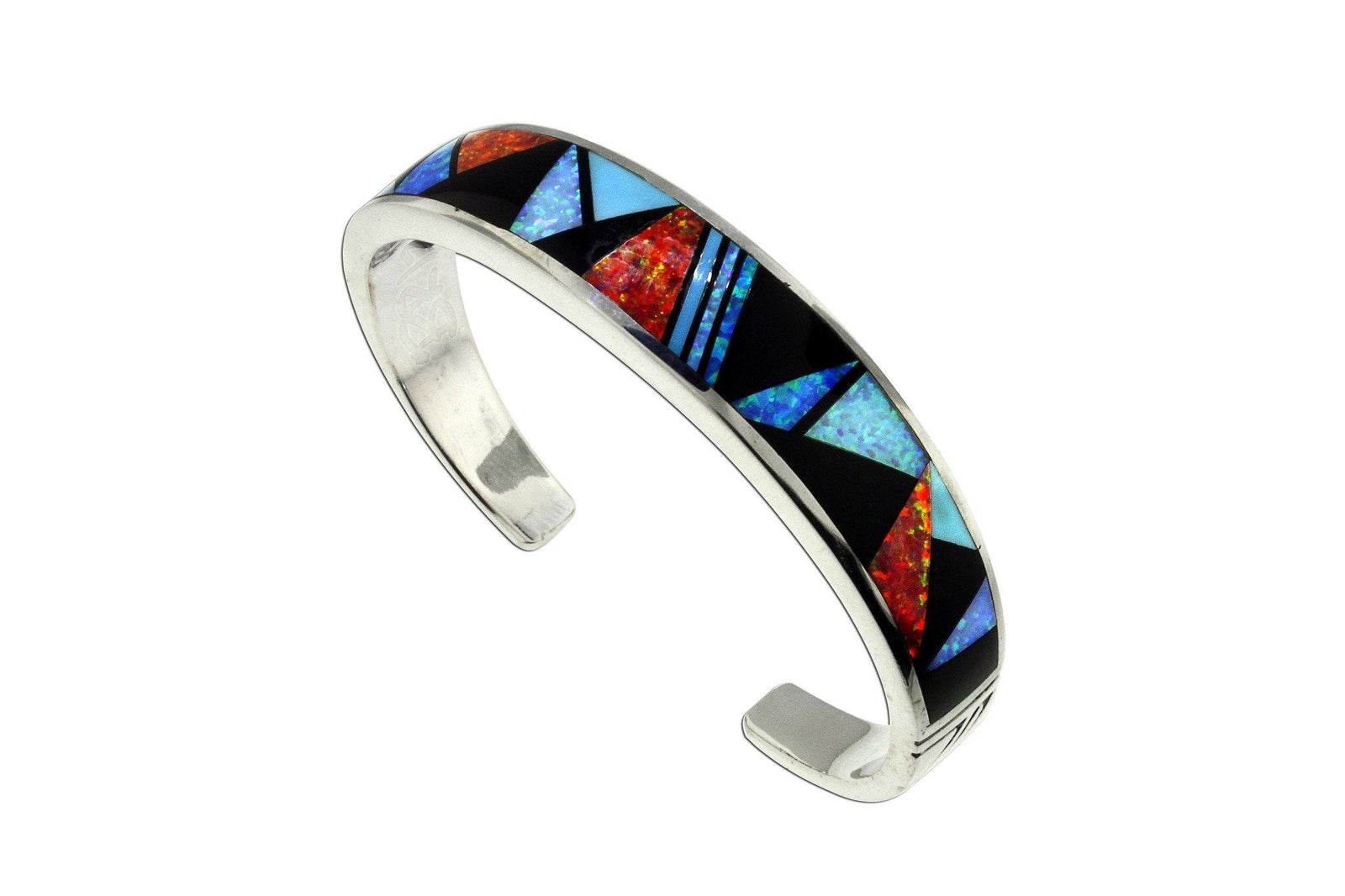 Red Moon Cuff Bracelet by David Rosales - Native American Jewelry