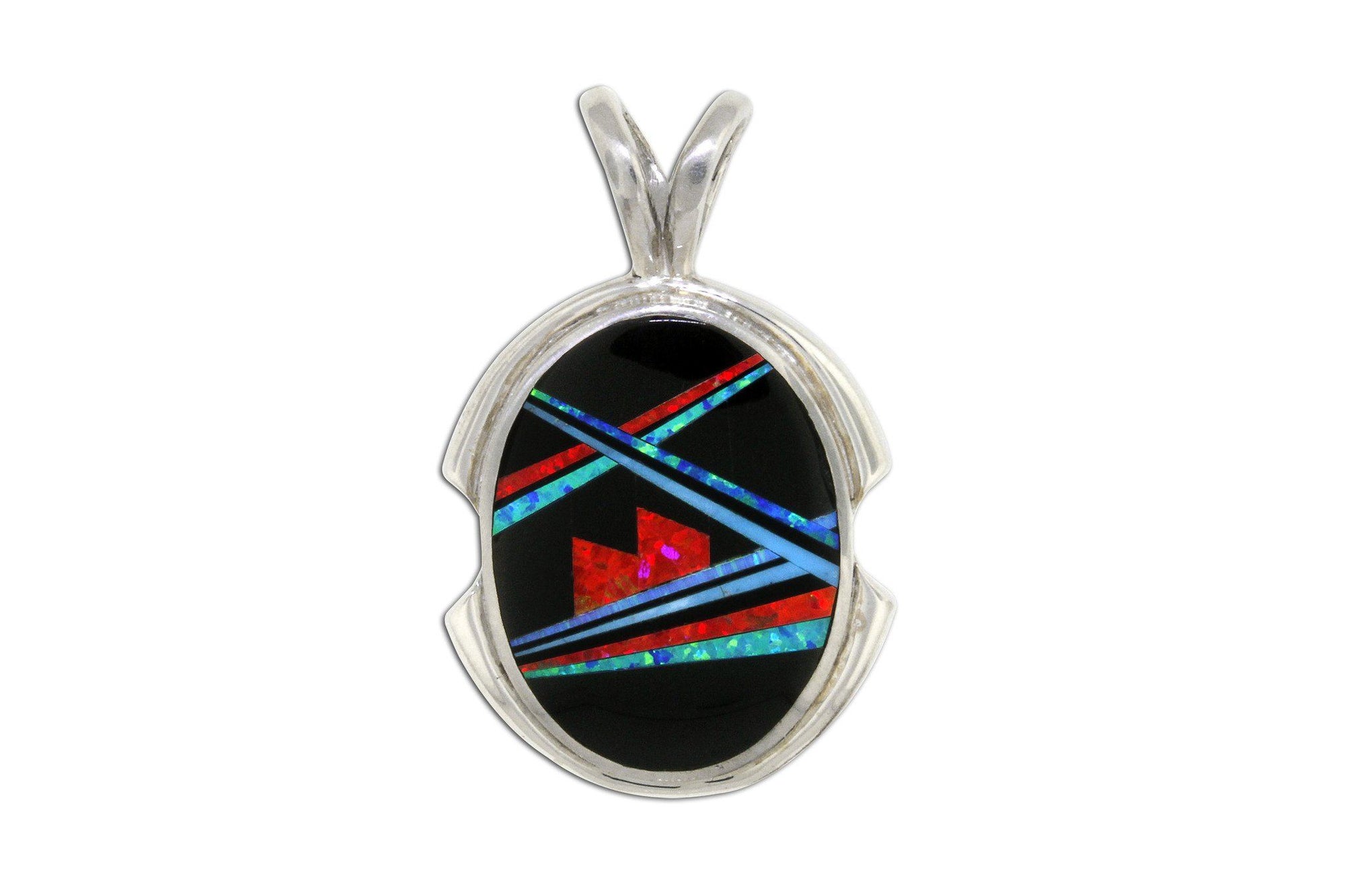 David Rosales Red Moon Oval Pendant - Native American Jewelry