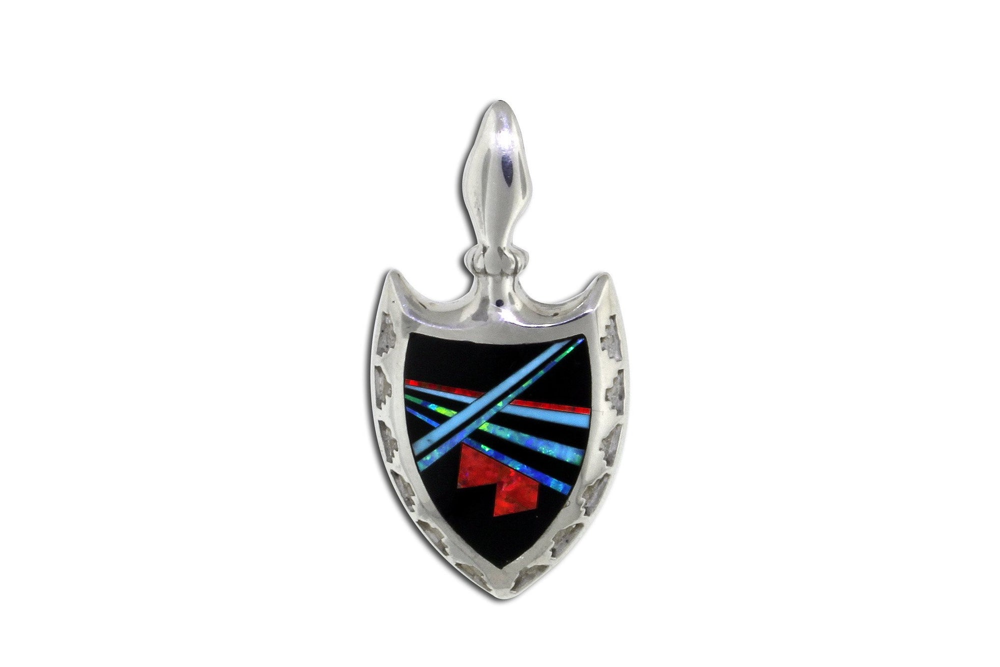 Red Moon Shield Pendant by David Rosales - Native American Jewelry