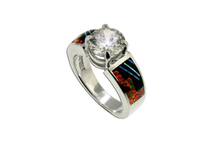 Red Moon Ring with CZ by David Rosales - Native American Jewelry