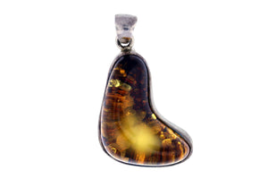 Boomerang Amber Pendant - Handmade Jewelry