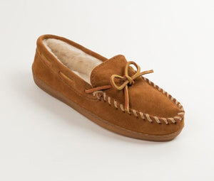 Moccasin - Woman's Pile Lined Hardsole Slipper