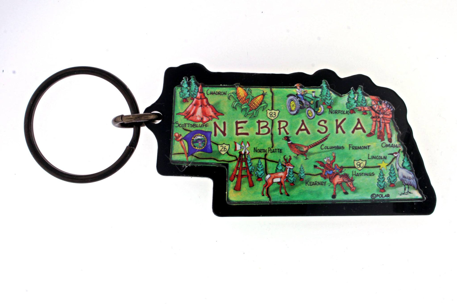 Souvenir - Nebraska Souvenir Map Key Chain